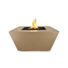 The Outdoor Plus 36" Redan Concrete Gas Fire Pit in brown, offering a natural, earthy aesthetic perfect for blending into outdoor landscapes. The warm brown concrete finish adds a sense of natural beauty to patios and backyards, while the gas functionality ensures ease of use and warmth.