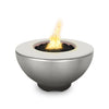 The Outdoor Plus 37" Sienna Concrete Gas Fire Pit in silver showcases a metallic finish that adds a sleek, industrial touch to any outdoor living space. This gas fire pit combines a modern, reflective silver tone with robust concrete, making it both stylish and durable. Ideal for those looking to create a contemporary outdoor setting.