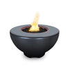 The Outdoor Plus 37" Sienna Concrete Gas Fire Pit in slate offers a dark, sleek stone finish that blends effortlessly with modern and traditional outdoor designs. This durable concrete fire pit features a bowl shape, providing an inviting ambiance for any patio or backyard. The dark slate color complements various outdoor settings.