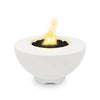 The Outdoor Plus 37" Sienna Concrete Gas Fire Pit in white limestone offers a bright, clean look that complements modern outdoor designs. The smooth, light-colored finish enhances any patio or backyard with a refreshing aesthetic. This durable concrete fire pit delivers both style and performance for outdoor living spaces.
