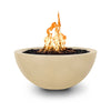 The Outdoor Plus 38-inch Luna Concrete Gas Fire Pit in vanilla offers a minimalist design with a soft, creamy finish. This elegantly simple fire pit adds warmth and ambiance to outdoor spaces, operating on either propane or natural gas for reliable performance.