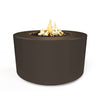 The Outdoor Plus 42" Chat Height Florence Concrete Gas Fire Pit in deep chocolate color. Combining functionality with refined aesthetics, this fire pit’s durable design and rich color add a sophisticated touch to any outdoor seating area. Great for both modern and traditional spaces.