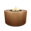 The Outdoor Plus 42" Chat Height Florence Concrete Gas Fire Pit in a luxurious copper finish. Featuring a bold, eye-catching design, this fire pit adds a touch of glamour to outdoor spaces while providing warmth and ambience with its gas-fueled burner.