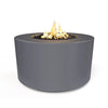 The Outdoor Plus 42" Chat Height Florence Concrete Gas Fire Pit in sleek gray. Its smooth, circular design offers a modern look, blending perfectly with a variety of outdoor decor styles. The gas burner provides warmth and comfort, making it a perfect addition to any outdoor space. 