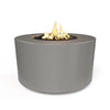 The Outdoor Plus 42" Chat Height Florence Concrete Gas Fire Pit in natural gray offers a subtle textured design that adds depth to outdoor spaces. Its rugged appearance combined with a classic round shape makes it perfect for modern and rustic outdoor settings alike. 