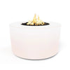 he Outdoor Plus 42" Chat Height Florence Concrete Gas Fire Pit in pearl boasts a polished finish for a smooth and luxurious look. This fire pit adds a touch of elegance to any outdoor setting, ideal for those who want a modern and clean aesthetic. 