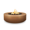 The Outdoor Plus 42-inch Occasional Height Florence Concrete Gas Fire Pit in copper finish brings a unique and stylish touch to outdoor areas. Its circular shape and sturdy concrete body create a durable fire pit for backyard or patio gatherings. Available for propane and natural gas use, this copper-colored fire pit blends function with aesthetic