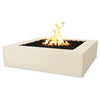 The Outdoor Plus 42" Quad Concrete Gas Fire Pit in vanilla finish, offering a neutral, soft tone that complements a wide range of outdoor styles. The smooth square shape and minimalist design make it an ideal choice for contemporary or classic outdoor decor.