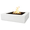 The Outdoor Plus 42" Quad Concrete Gas Fire Pit in white limestone finish offers a clean, polished appearance that works well in contemporary outdoor settings. Its square design and durable construction provide both aesthetic appeal and long-lasting performance.