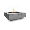 The Outdoor Plus 48" Cabo Square Concrete Gas Fire Pit in rustic gray finish. Featuring a durable concrete build with a textured rustic gray surface, this fire pit is ideal for adding a natural, earthy element to outdoor living spaces. The square design complements a variety of styles while offering both warmth and contemporary appeal.