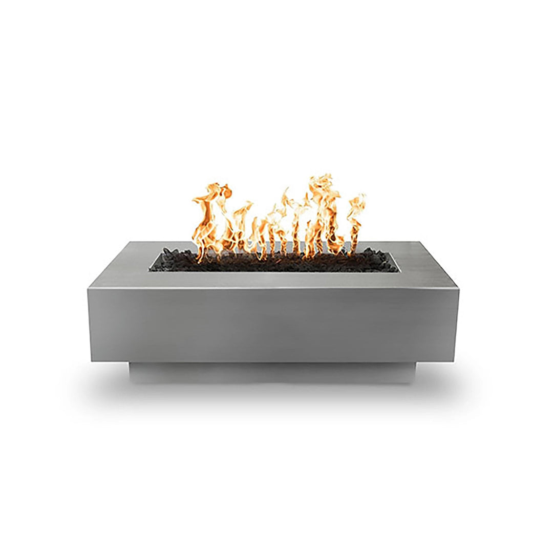 The Outdoor Plus 48-inch Coronado Steel Gas Fire Pit in a Stainless Steel finish features a sleek, modern design ideal for contemporary outdoor spaces. The durable stainless steel construction ensures longevity, resisting corrosion and extreme weather conditions. Equipped with a high-quality burner, this fire pit provides an impressive flame display, perfect for adding warmth and ambiance to any patio or backyard. Suitable for residential and commercial use, this fire pit combines style and function, making