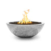 The Outdoor Plus 48" Sedona Concrete Gas Fire Pit featuring a rounded bowl shape with a rustic white finish. The textured white surface adds a vintage and elegant touch, making it suitable for both classic and modern outdoor settings. This durable concrete fire pit is designed for use with both propane and natural gas, ensuring long-lasting performance. With its spacious bowl, it can be filled with fire glass or lava rocks to create a beautiful, warm ambiance for patios, backyards, or garden spaces.

