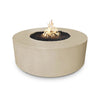 The Vanilla Florence Concrete Gas Fire Pit presents a creamy, off-white hue with a soft, smooth surface, creating a warm and inviting atmosphere. The neutral tone enhances the ambient glow of the flames, making it ideal for coastal retreats, contemporary garden settings, and open-air living spaces.