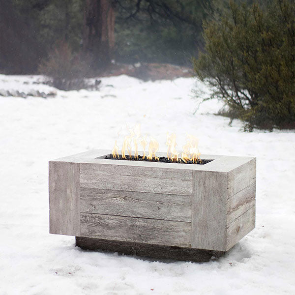 The Outdoor Plus 60" Catalina Wood Grain Concrete Gas Fire Pit