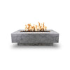 The Outdoor Plus 60-inch Del Mar Concrete Gas Fire Pit in Rustic Gray, combining contemporary style with natural tones for an inviting outdoor centerpiece. Made with high-quality concrete, designed to withstand the elements