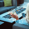 An intimate setting with The Outdoor Plus 72-inch Del Mar Concrete Gas Fire Pit as a centerpiece, featuring a cozy ambiance perfect for relaxation. The rectangular fire pit emits a warm glow, creating a comfortable outdoor space for gatherings, ideal for upscale patios or lounge areas. The sleek concrete finish and dancing flames enhance the fire pit’s appeal, making it a luxurious addition to outdoor decor.