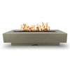  Elegant The Outdoor Plus 84” Del Mar concrete gas fire pit in ash finish, featuring clean lines, smooth edges, and a stunning flame bed with natural lava rocks. Perfect for outdoor spaces, this ash-colored gas fire pit combines modern design and functionality to create a warm and inviting ambiance. A premium centerpiece for patios and backyards.