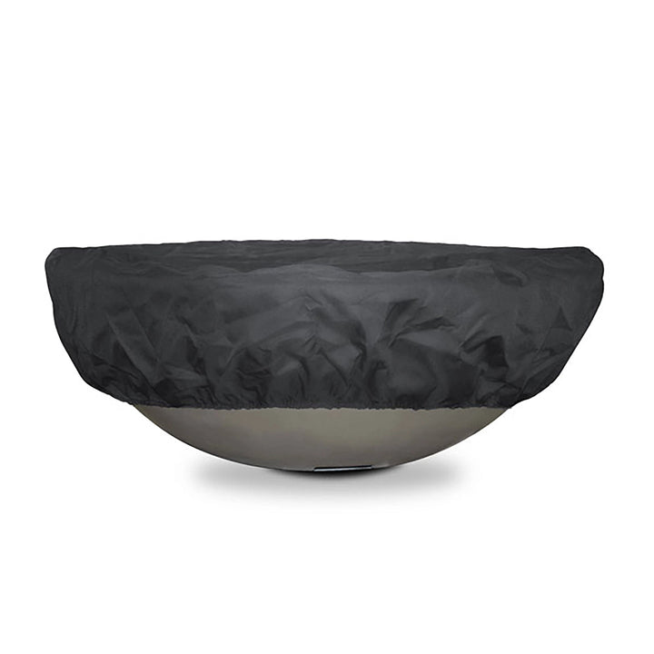 Isolated image of "The Outdoor Plus Round Firepit Cover" in a sleek, minimalistic design. The round cover is tailored to fit securely over round fire pits, ensuring full coverage with an elastic hem. Constructed from premium weather-resistant material, it offers long-lasting protection for fire pits, preventing moisture buildup, rust, and damage. Ideal for use with backyard fire pits, patio fire bowls, and round fire tables.