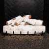 30-inch vented gas logs white birch by Real Fyre arranged without flames, showcasing intricate birch textures and grain pattern. Ideal for adding a rustic aesthetic to your fireplace when not in use.