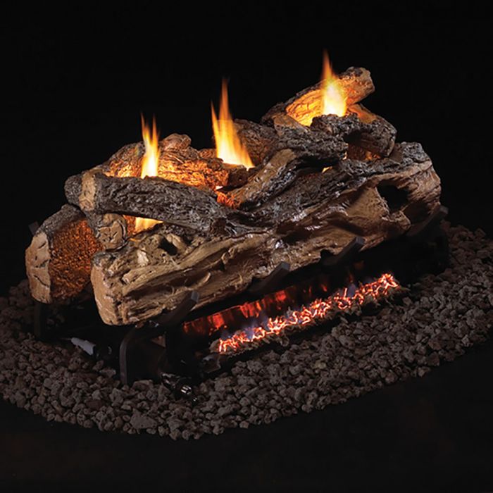 Vent-Free See-Thru Golden Oak Designer Gas Logs 24" by Real Fyre