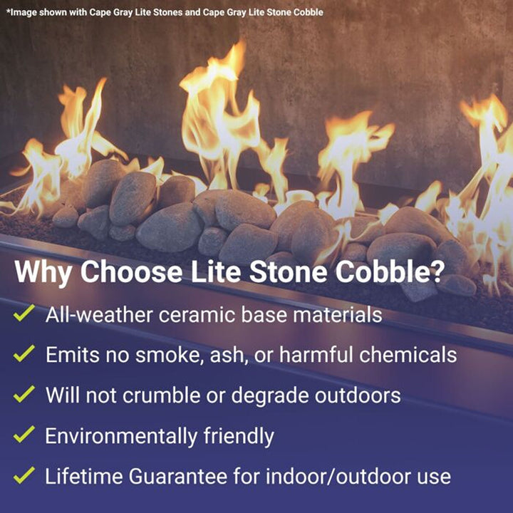 Natural Lite Stone Cobble - Set of 12 by American Fire Products