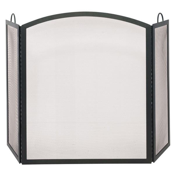 3 Fold Black Wrought Iron Arch Screen - Large - Starfire Direct