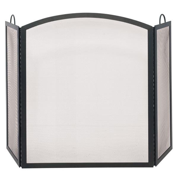 3 Fold Black Wrought Iron Arch Screen - Medium - Starfire Direct