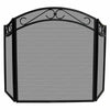 3 Fold Black Wrought Iron Arch Screen with Scrolls - Starfire Direct