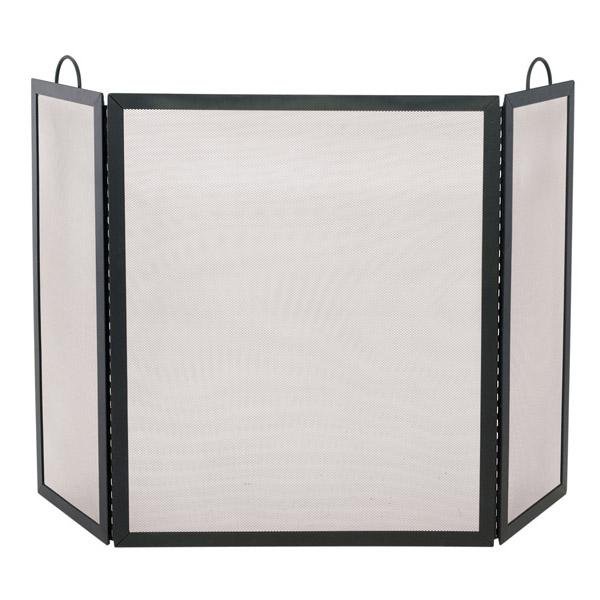 3 Fold Black Wrought Iron Screen - Large - Starfire Direct