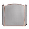 3 Panel Antique Copper Finish Screen with Arched Center Panel - Starfire Direct