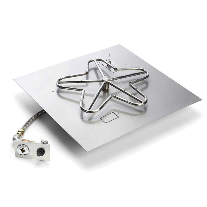30" Square Push Button Ignition Fire Pit Insert with 24" Penta Burner - Starfire Direct
