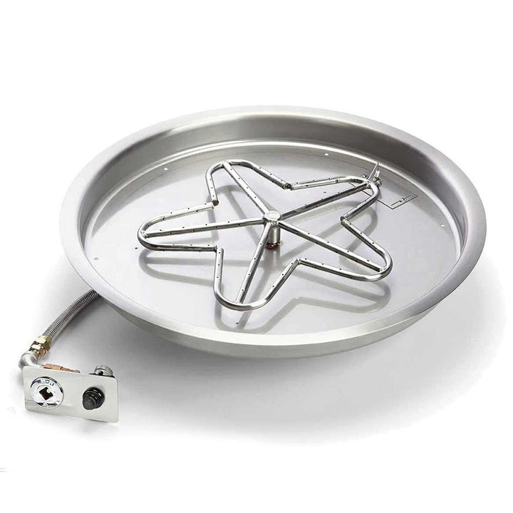31" Round Push Button Ignition Fire Pit Insert with 24" Burner - Starfire Direct