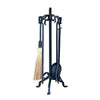 5 Piece Heavy Weight Black Wrought Iron Fireset - Starfire Direct