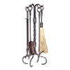 5 Piece Antique Copper Fireset with Ring/Swirl Handles - Starfire Direct