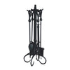 5 Piece Black Fireset with Crook Handles - Starfire Direct