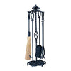 5 Piece Heavy Weight Black Wrought Iron Fireset - Starfire Direct