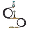 Complete propane tank regulator and hose assembly kit with control valve, designed for safely connecting fire pits or grills to a propane tank