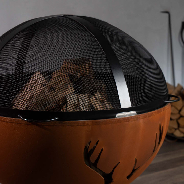 Fire Pit Art 36" Artisan Spark Guard with Bottom Handles