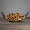 Fire Pit Art Carbon Steel Crescent Log Rack