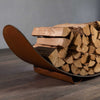 Fire Pit Art Carbon Steel Crescent Log Rack