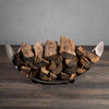 Fire Pit Art Stainless Steel Crescent Log Rack
