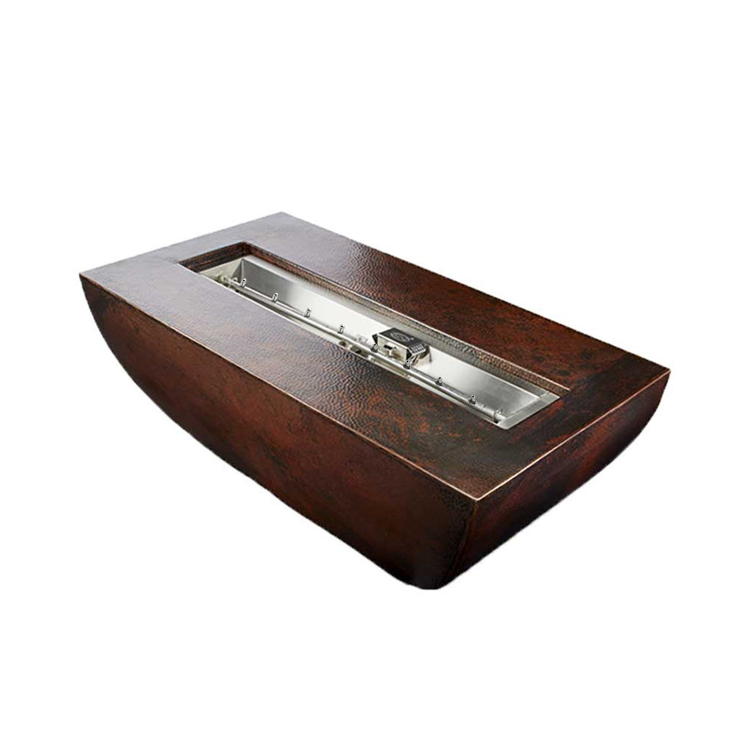 Hammered Copper Phoenix Trough Torpedo Fire Bowl 47" x 25" by HPC Fire