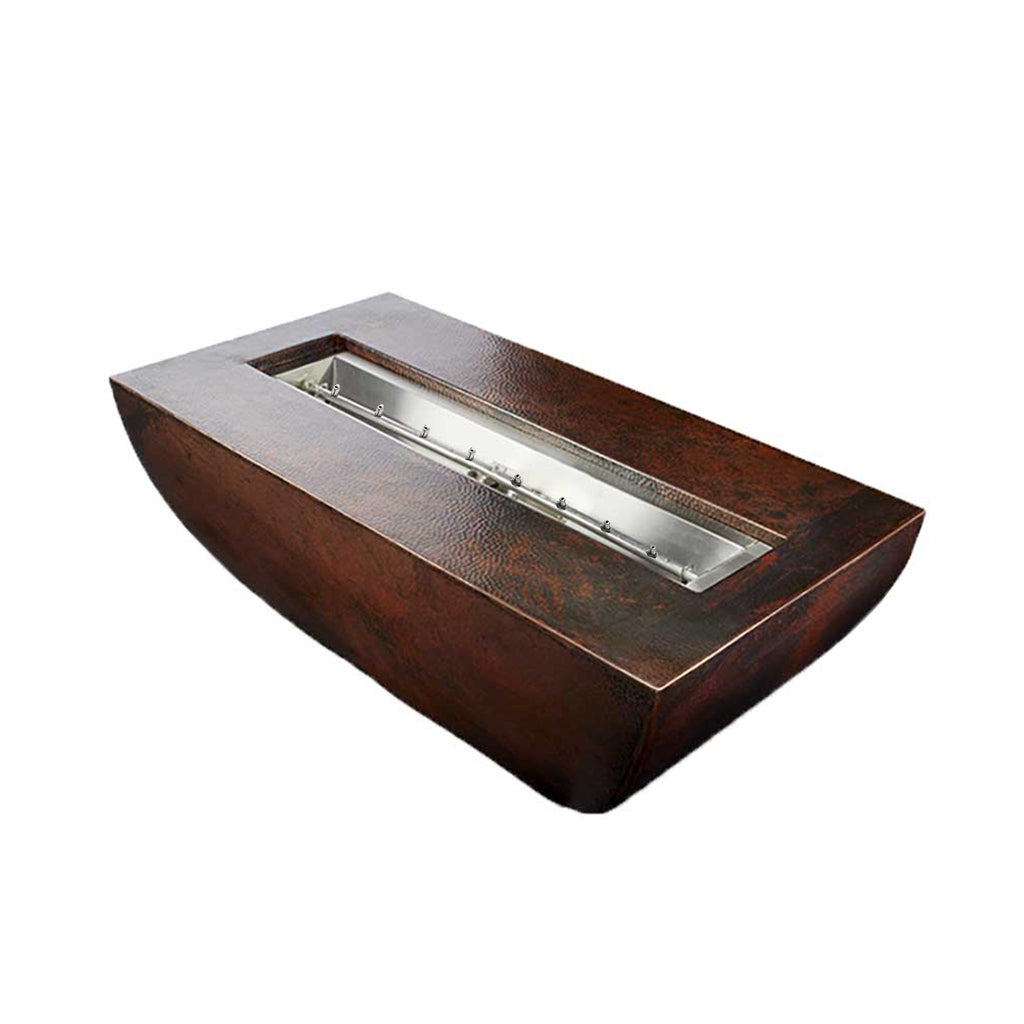 Hammered Copper Phoenix Trough Torpedo Fire Bowl 47" x 25" by HPC Fire