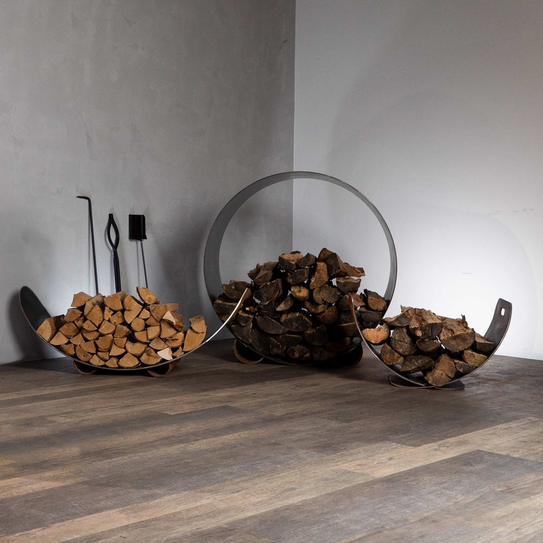 Fire Pit Art Stainless Steel Wings in Flight Log Rack