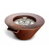 32" Round Mesa Hammered Copper Torpedo Fire and Water Bowl by HPC Fire