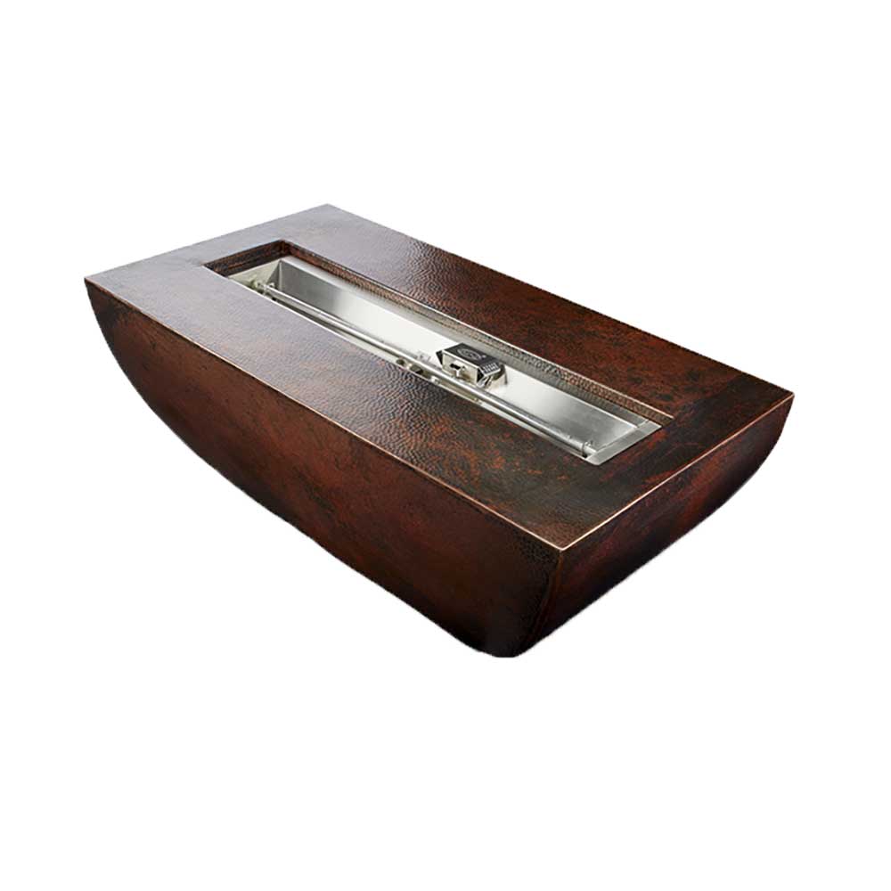 Hammered Copper Phoenix Trough Fire Bowl 47" x 25" by HPC Fire