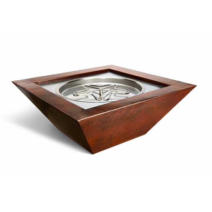 40" Square Sedona Hammered Copper Torpedo Fire Bowl by HPC Fire