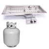 Rectangle Drop-In Torpedo Fire Pit H-Burner Kit for Small LP Tank Push Button Ignition by HPC Fire