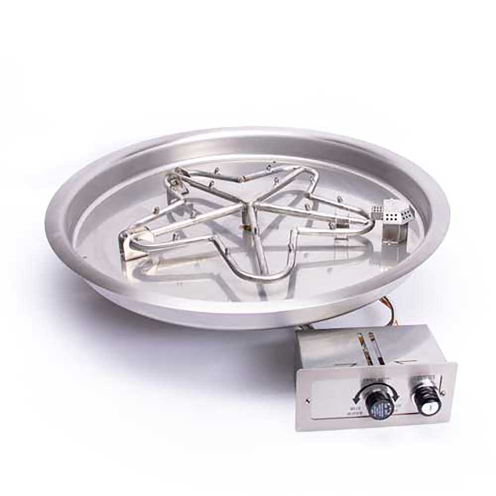 Round Drop-In Torpedo Fire Pit Burner Kit Push Button Ignition by HPC Fire