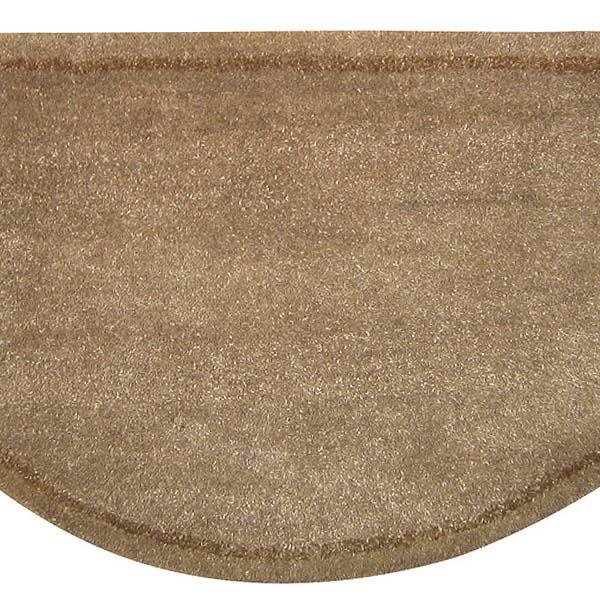 Beige Hand-Tufted Wool Hearth Rug